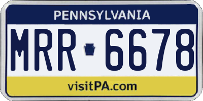 PA license plate MRR6678