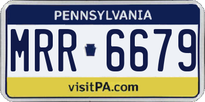 PA license plate MRR6679