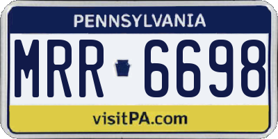 PA license plate MRR6698