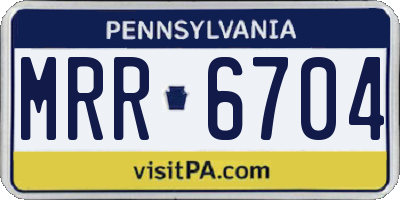 PA license plate MRR6704