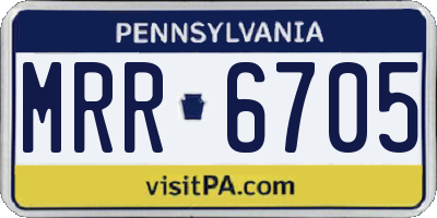 PA license plate MRR6705
