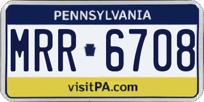 PA license plate MRR6708