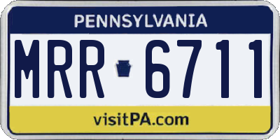 PA license plate MRR6711