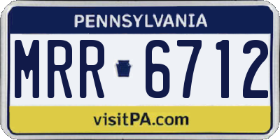 PA license plate MRR6712