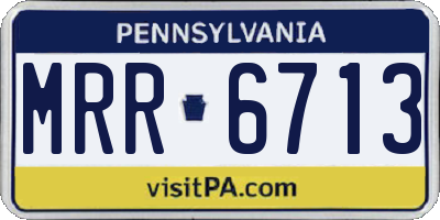 PA license plate MRR6713