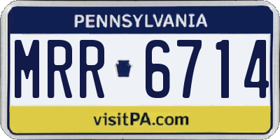 PA license plate MRR6714