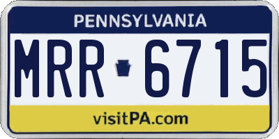PA license plate MRR6715