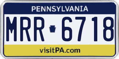 PA license plate MRR6718