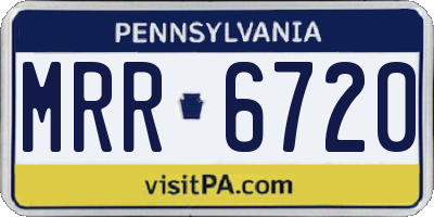PA license plate MRR6720
