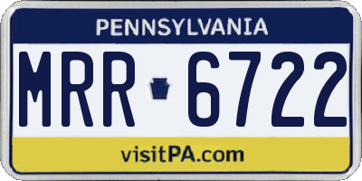 PA license plate MRR6722