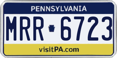 PA license plate MRR6723