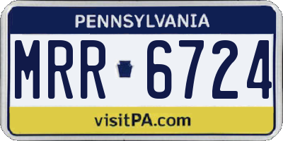 PA license plate MRR6724