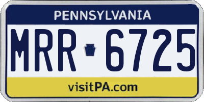 PA license plate MRR6725