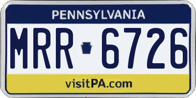 PA license plate MRR6726