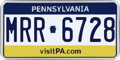 PA license plate MRR6728