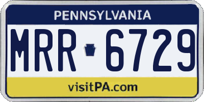 PA license plate MRR6729