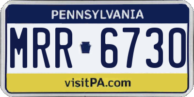 PA license plate MRR6730