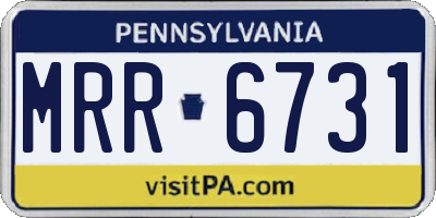 PA license plate MRR6731