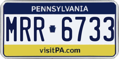 PA license plate MRR6733