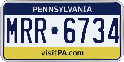 PA license plate MRR6734