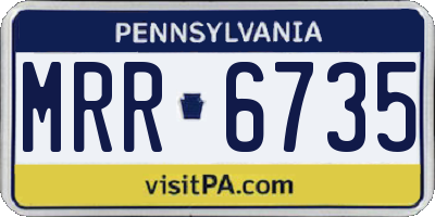 PA license plate MRR6735