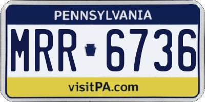 PA license plate MRR6736