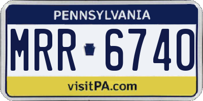 PA license plate MRR6740
