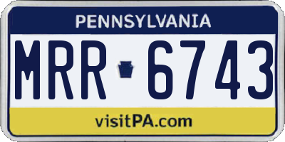 PA license plate MRR6743