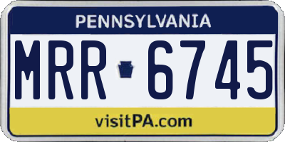 PA license plate MRR6745