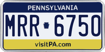 PA license plate MRR6750