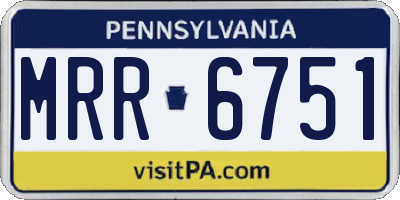 PA license plate MRR6751