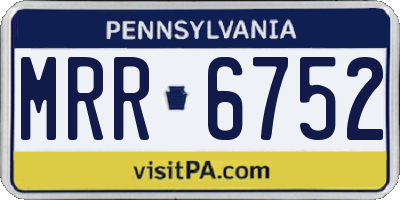 PA license plate MRR6752