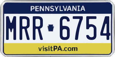 PA license plate MRR6754