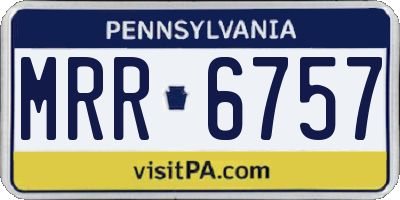 PA license plate MRR6757