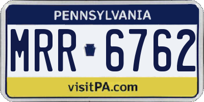 PA license plate MRR6762