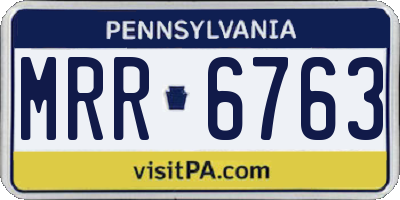 PA license plate MRR6763