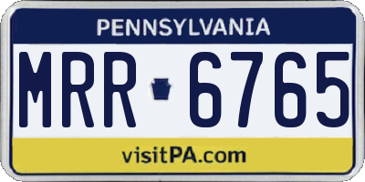 PA license plate MRR6765