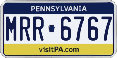 PA license plate MRR6767