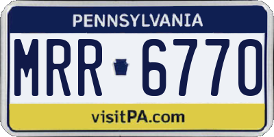 PA license plate MRR6770