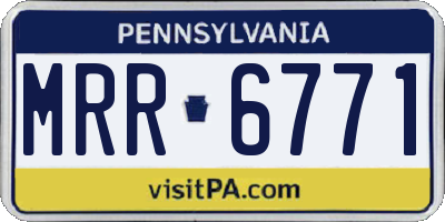 PA license plate MRR6771