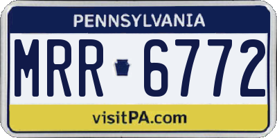 PA license plate MRR6772