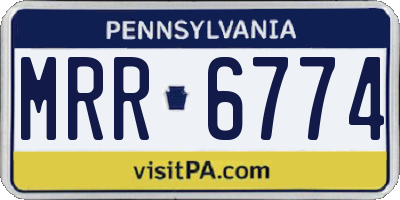PA license plate MRR6774