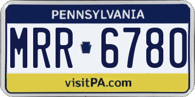 PA license plate MRR6780