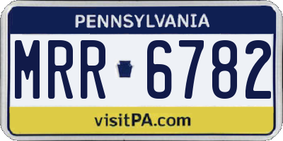 PA license plate MRR6782
