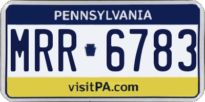 PA license plate MRR6783