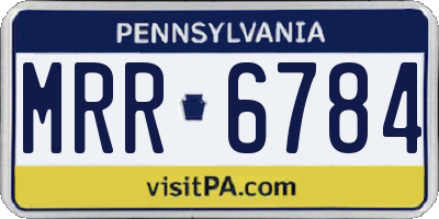 PA license plate MRR6784