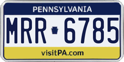 PA license plate MRR6785
