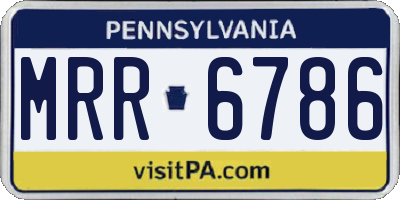 PA license plate MRR6786