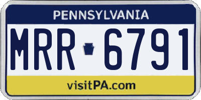 PA license plate MRR6791