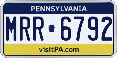 PA license plate MRR6792